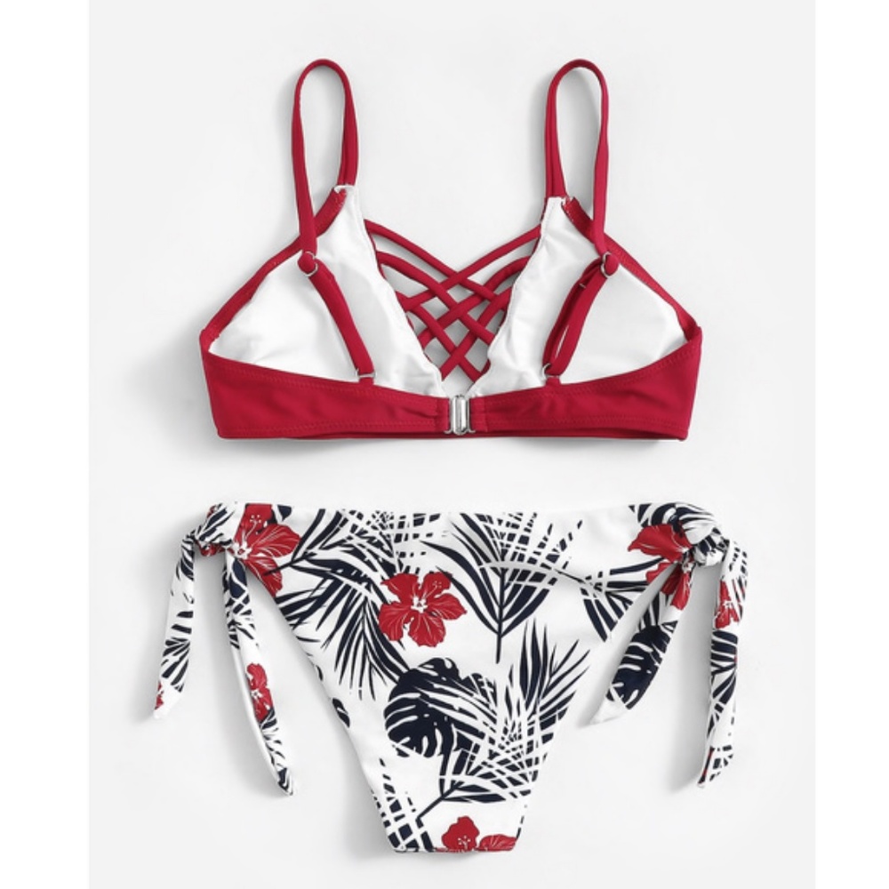 {Aluna Levi}Sz S -Floral/Red Bikini - Picture 2 of 7